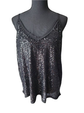 Women's Entro Black Sequin Camisole M